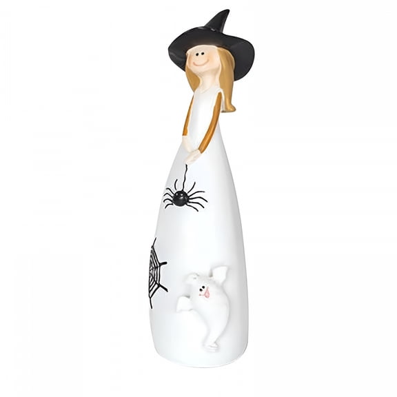 LAMIRO Halloween Witch Figurines, Halloween Witch Decorations, Spooky Witch Halloween Decor, Halloween Resin Figurines for Home Office Tabletop Shelf Fall Decor