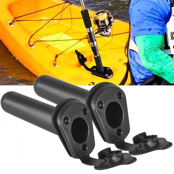 BESTSKY Universal Kayak Pole Flush Mount Fishing Rod Holder Bracket Rack with Cap Cover