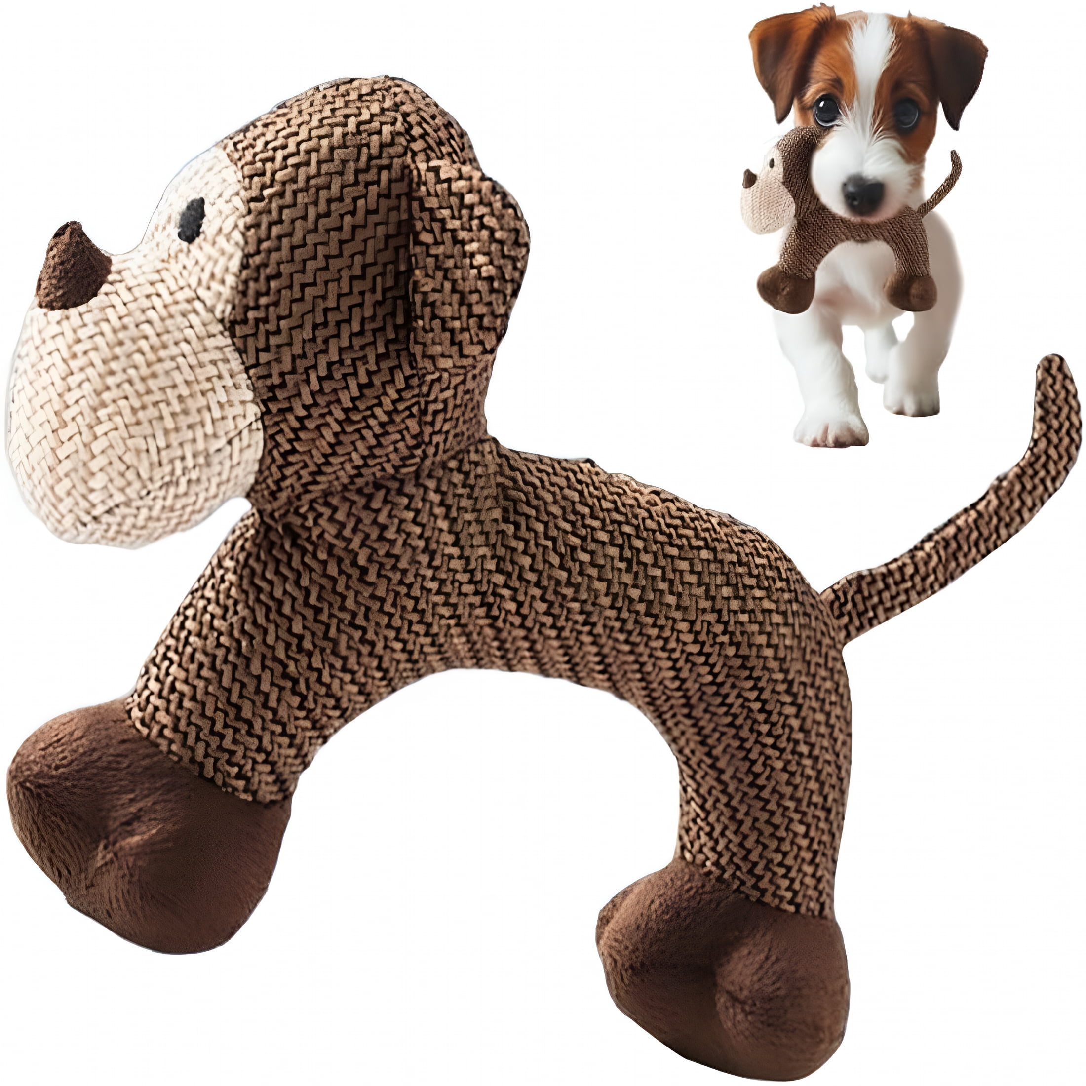 BESTSKY Upgraded Monkey Squeaky Plush Dog Toy-For Small/Med/Large Dogs Chewers&Fetch Lovers