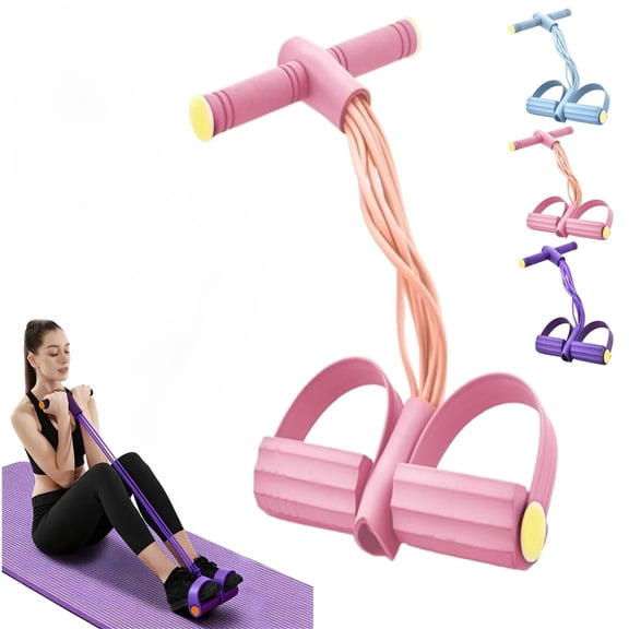 BESTSKY Upper Belly Resistance Band, Tube Pedal Exerciser with Foam Handles, for Abdomen Waist Arm Leg Stretching