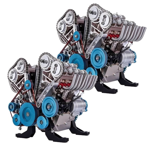 BESTSKY V8 Combustion Engine Model Kit, STEM Mini Mechanical Engine for Adults & Kids 12+, Resin Desktop Ornament