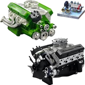 BESTSKY V8 Engine Kit Gas,Gasoline Ohv V8 Small-Block Engine Model Kits,Mini V8 Engine Kits That Runs,Build Your Own Stem V8 Model Engine,4-Stroke 44Cc Water-Cooled 1/6(Black+Green)