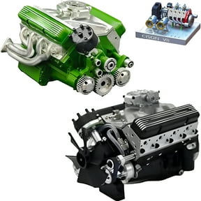 BESTSKY 2026 New V8 Engine Kit Gas,Gasoline Ohv V8 Small-Block Engine Model Kits,Mini V8 Engine Kits That Runs,Build Your Own Stem V8 Model Engine,4-Stroke 44Cc Water-Cooled 1/6(Black+Green)
