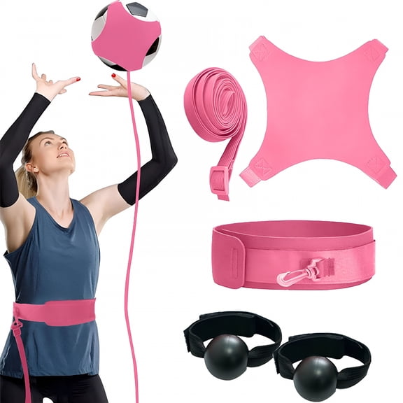 BESTSKY Volleyball Rebound Belt Trainer,Premium Volleyball Solo Training Equipment,Solo Practice Trainer with Adjustable Waist Belt & Ball Holder for Serving,Spiking