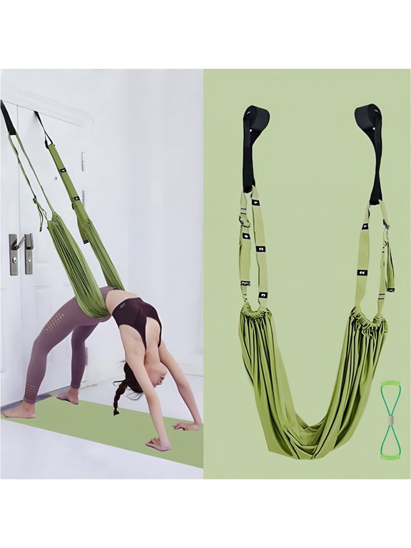 Waist Back Leg Stretch Strap Yoga Fitness Stretcher Back Bend Assist Trainer Waist Flexibility Equipment Over Door Yoga Strap for Pilates,Dancing,Gymnastics Training Belt with Door Anchor