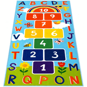 BESTSKY Washable Hopscotch Kids Rug for Playroom,Colorful Educational Classroom Rugs with Abc Number,Non Slip Kids Play Mat Rug Game Carpet for Bedroom Nursery Daycare Boy Girl  31.5X72