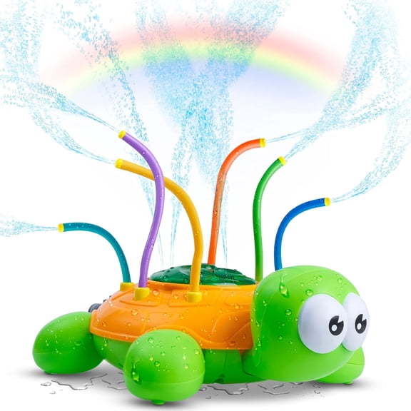 BESTSKY Water Sprinkler for Kids,Toddler Outdoor Toys - Backyard Spinning Turtle Kids Sprinkler Toy - Summer Toys Splashing Fun - Sprays Up to 8Ft High - Attaches to Garden Hose