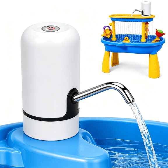 BESTSKY Water Table Pump Toy for Kids-Battery Powered Water Pump with 3 Hours Non-Stop Fun Summer Portable Outdoor Water Table Accessories for Toddlers KidsWhite