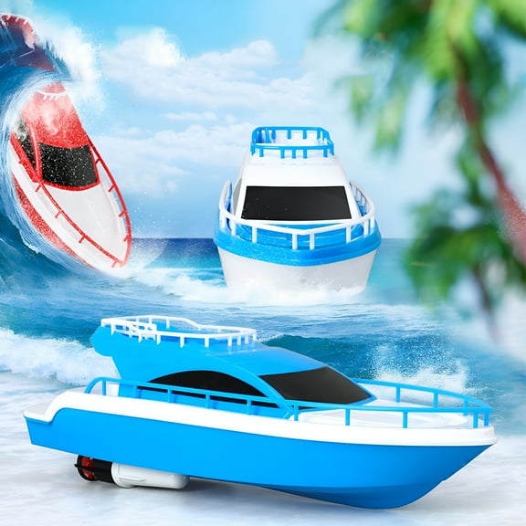 BESTSKY Waterproof Remote Control Boat,Battery Powered,10-Speed Thrusters,Realistic Yacht Design,for Minors,Bath Time Play,Submersible Toy,Swim Pool Fun,Durable Plastic Construction,Safe
