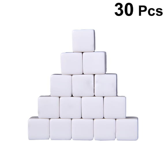BESTSKY White Acrylic Blank Dice for Playing and Safe to Use Diy Funny Marks 16Mm