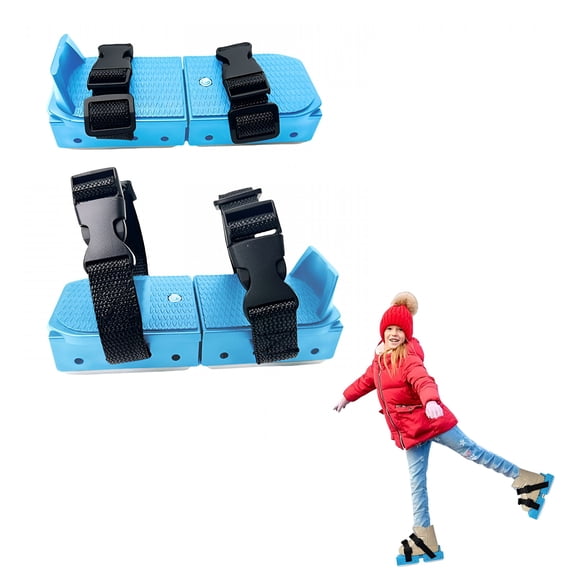 BESTSKY Winter Toddler Ice Skates, Adjustable Double Runner Ice Skates with Hook and Loop Fastener Straps, Double Blade Ice Skates for Kids Toddler Training Shoes Beginner