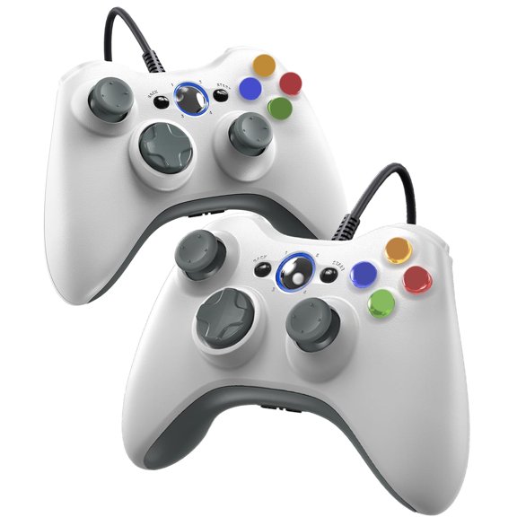 BESTSKY Wired Controller Forxbox360-2 Pack,Compatible Withxbox360/360 S/360 E,With Dual-Vibration,2.5Mm Headphone Jackxbox360 Controller