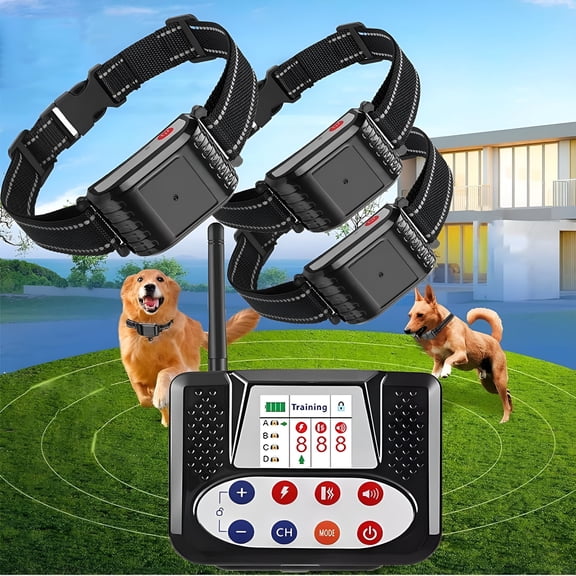 BESTSKY Wireless Dog Fence Dog Training Collar 2 in 1, Electric Pet Boundary Containment with Remote, Waterproof Receiver, Vibrate/Shock, Safe Effective, Stubborn Dog Fence System for Yard