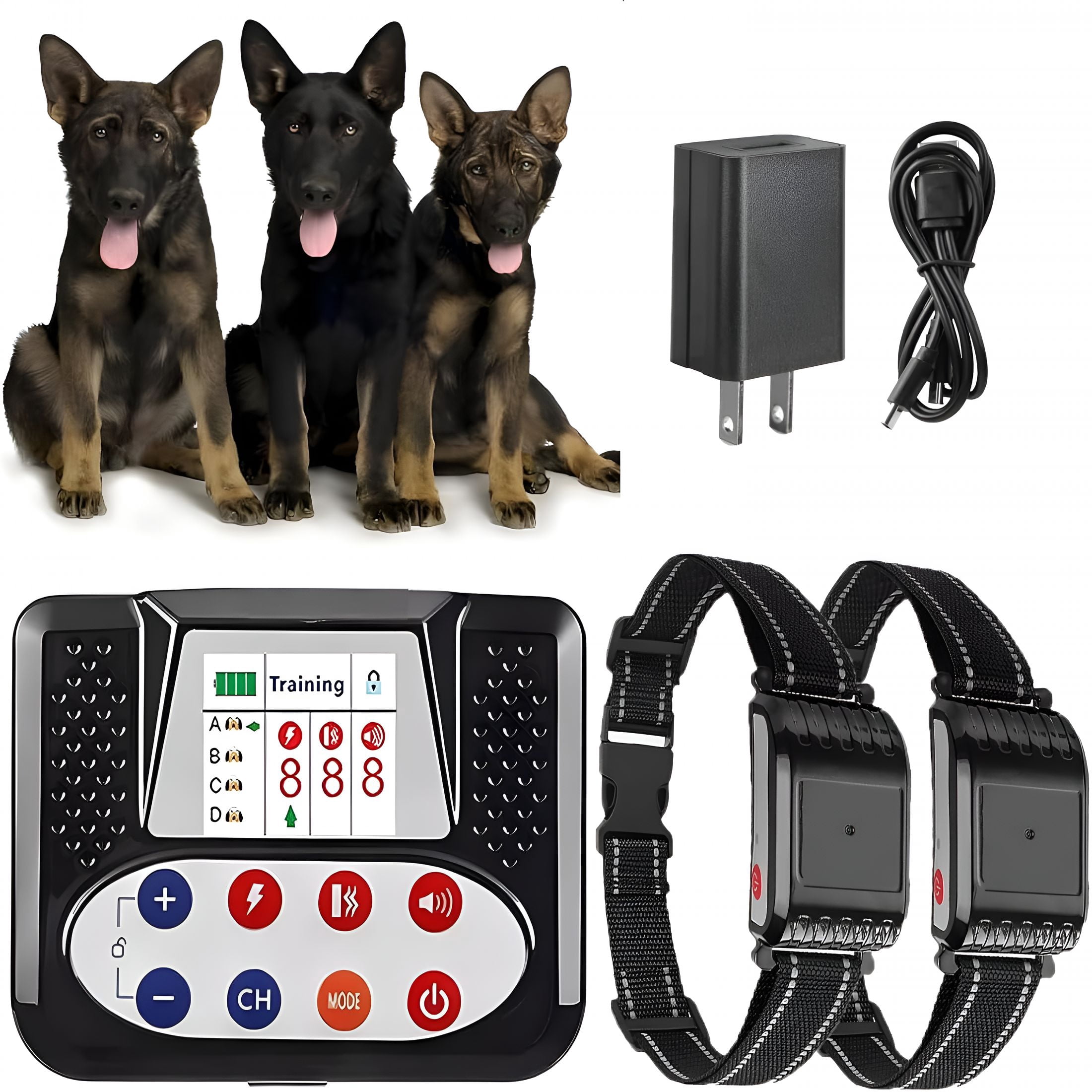 BESTSKY Wireless Dog Fence Electric Training Collar 2-in-1, Dog Boundary Containment System, Waterproof Rechargeable Collar Receiver, Vibration Shock, Harmless for All Dogs, for 1 Dog