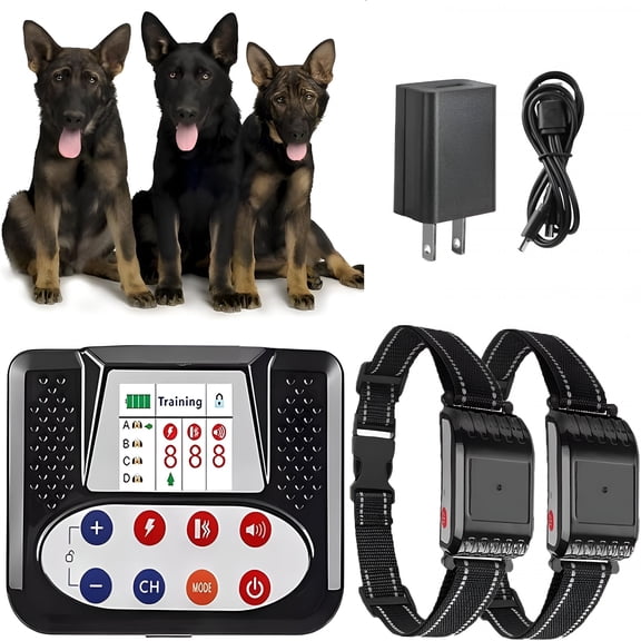 BESTSKY Wireless Dog Fence Electric Training Collar 2-in-1, Dog Boundary Containment System, Waterproof Rechargeable Collar Receiver, Vibration Shock, Harmless for All Dogs, for 1 Dog