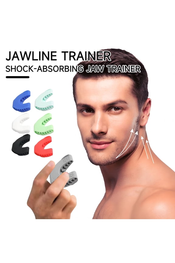 Women Jaw Exerciser with Clear Storage Box Food Grade Silicone Ergonomic Adults Face Sculpting Jaw Bone Strengthener Jawline Trainer White Jaw Trainer