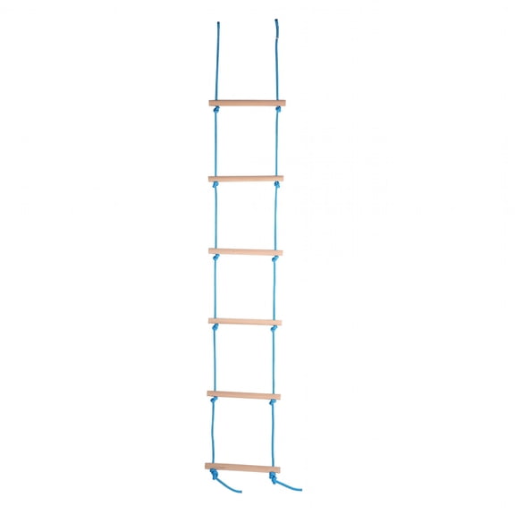 BESTSKY Wood Rope Ladder for Children - Outdoor Climbing Ladder with Wooden Rungs for Tree House, Climbing Frame, Playground - Heavy Duty 100kg Capacity