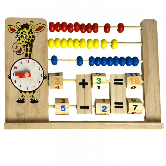 BESTSKY Wooden Abacus for Kids Math Learning, 30 Beads Early Education Counting Toy with Bright Colors, Parent Child Classroom Tool