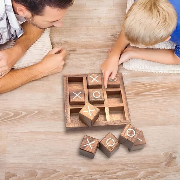 BESTSKY Wooden Board Game for Kids Ages 4-8, Classic Family Strategy Game for Living Room Decor, Educational Cognitive Skill Builder, Portable 2 Player Activity for Travel and Outdoor Play