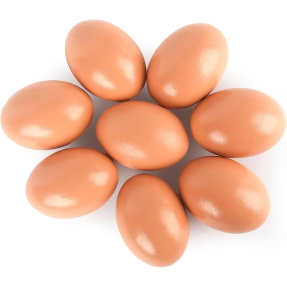 BESTSKY Wooden Eggs for Crafts, 8Pcs Fake Eggs Chicken Nesting Box Help Laying Hen Poultry Supply for Training