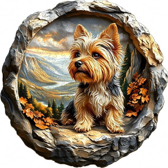 BESTSKY Wooden Puzzles for Adults (100 Piece,S,8.5"X8.5") Yorkshire Puzzle Adult Puzzles,Wooden Jigsaw Puzzles Unique Shape,Birthday Gifts for Adults Family Game