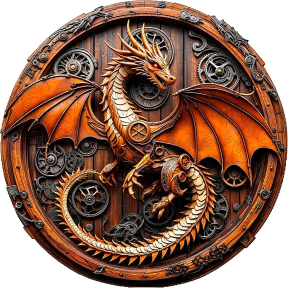 BESTSKY Wooden Puzzles for Adults,3D Mechanical Dragon Wooden Jigsaw Puzzles Unique Shape Advanced Wood Puzzle Adult,Birthday Fathers Game (8.5 * 8.4In-100Pcs)