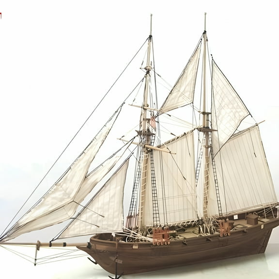 BESTSKY Wooden Sailboat Ship Kit - Home DIY Model,Classical Wooden Sailing Boats Scale Model,Wooden Ship Model Boat Kits for Kids and Adults Gifts Toy
