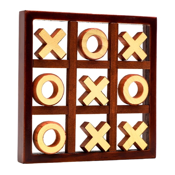 BESTSKY Wooden Tic Tac Toe Game, Elegant Decorative Coffee Table Board, Portable XO Set for Family Gatherings, Game Nights, and Kids Learning