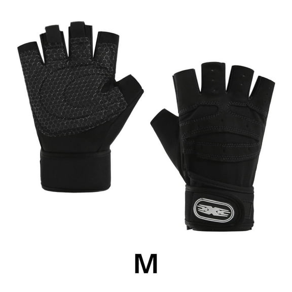 BESTSKY Wrist Wraps for Weightlifting,Half-Finger Design Lifting Straps,Flexible and Comfortable Wrist Straps,Black,M