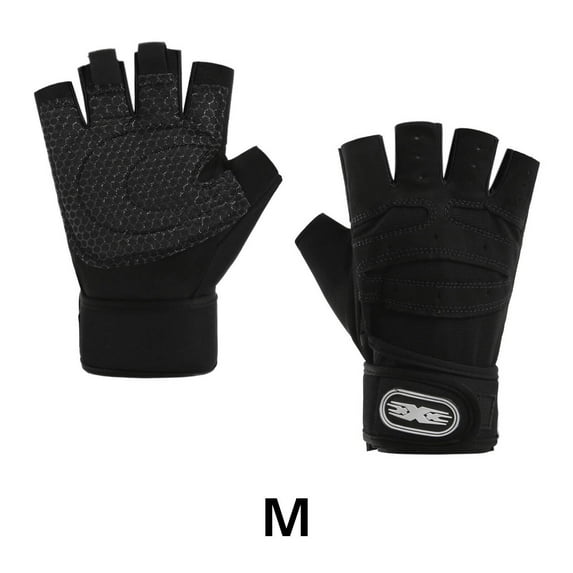 BESTSKY Wrist Wraps for Weightlifting,Half-Finger Design Lifting Straps,Flexible and Comfortable Wrist Straps,Black,M