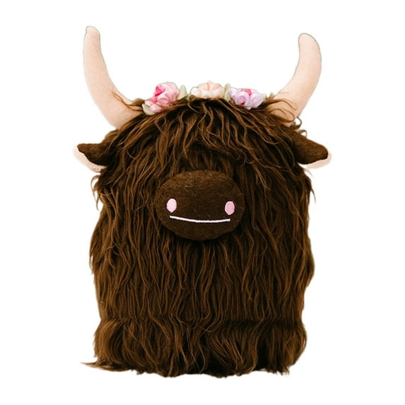 BESTSKY Yak Plush Toy Simulation Design Cow Stuffed Animal for Kids Cute Appearance Cow Plushies Brown
