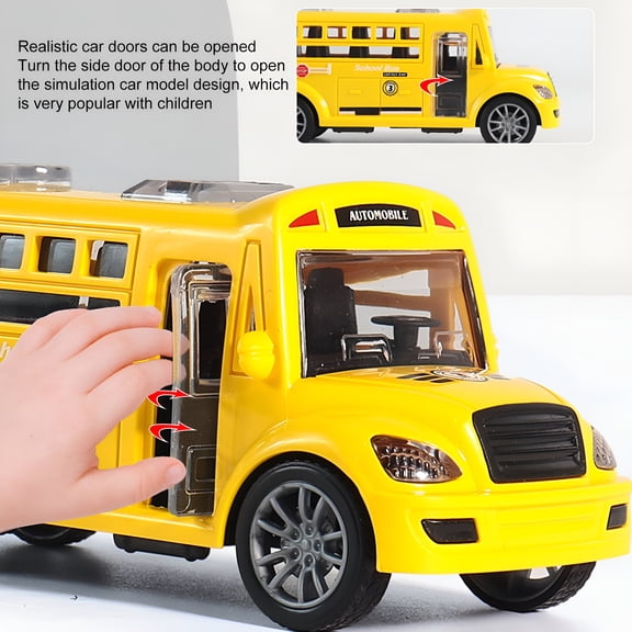 BESTSKY Yellow School Bus Model Toy | Pullback Die Cast Metal Play Vehicle