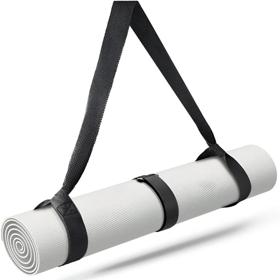 BESTSKY Yoga Mat Carrier Strap Long - Adjustable Thick and Wide Strap for Carrying Mat Or Stretching,Black