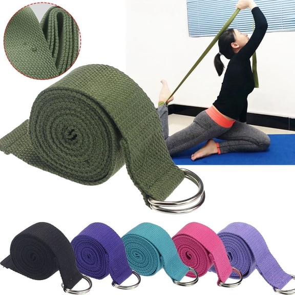 BESTSKY Yoga Pilates Stretch Strap, 72 Inch Cotton Stretching Belt with Adjustable Loops, Non-Slip Fitness Resistance Band for Home Gym Training and Flexibility