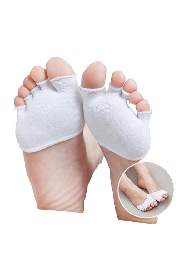 Yoga Toes,Open-Toe Design Invisible Socks,Breathable Material Five Toe Separator,White