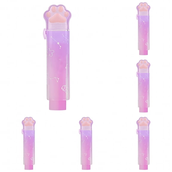 BESTSKY auto erasers detailing sponge Treasure Box Toys Retractable Eraser Cat Shaped *5PCS