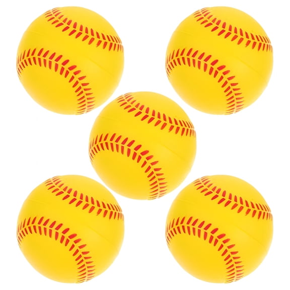 BESTSKY training softballs 5pcs Softball Training Balls Foam Sponge Sports Baseballs 2.56"X2.56"X2.56"