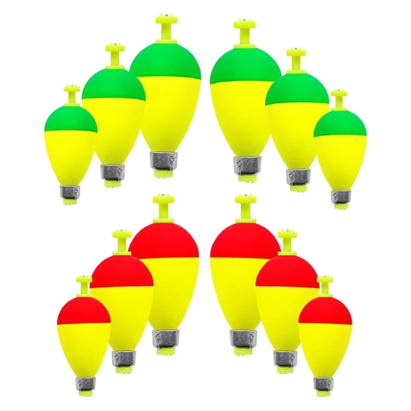 BESTSKY weighted bobbers 12 Pcs Fishing Bobbers Floats,Snap-on Fishing Bobber Fishing Float Corks for Fishing Crappie Panfish Bluegill Trout
