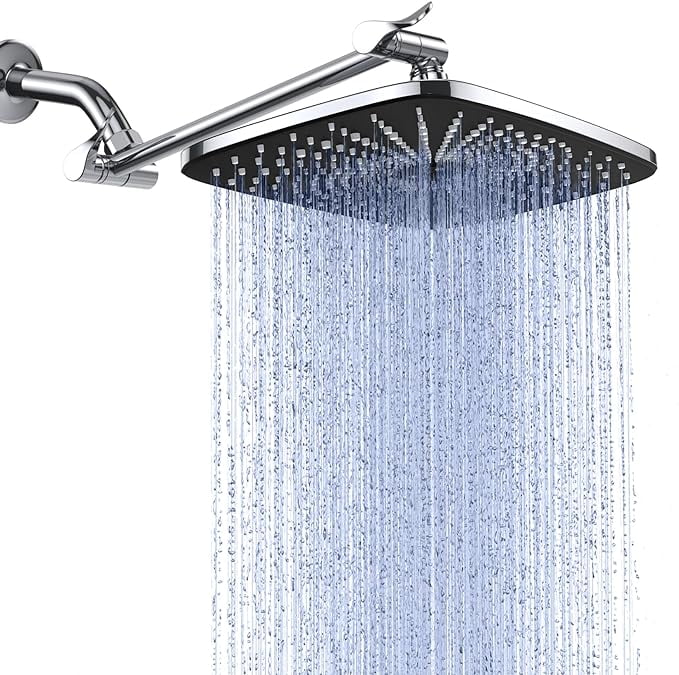 BESTSLE 10" Rain Shower Head with 16" Adjustable Height&Distance