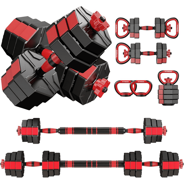BESTSLE Adjustable Dumbbells Set 4 in 1Dumbbell, Barbell, Kettlebell