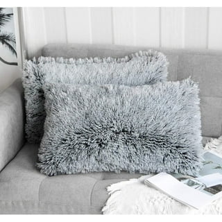 Oversized Floor Or Throw Pillow Square Luxury Plush- Shag Faux Fur Glam  Decor Cushion For Bedroom Living Room Or Dorm By Hastings Home (grey) :  Target