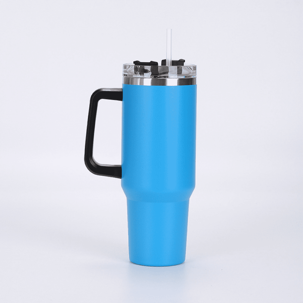 BESTSPR 40 oz Tumbler With Handle and Straw Lid, Double Wall