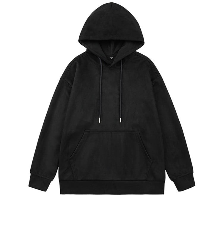 Black hotsell suede hoodie