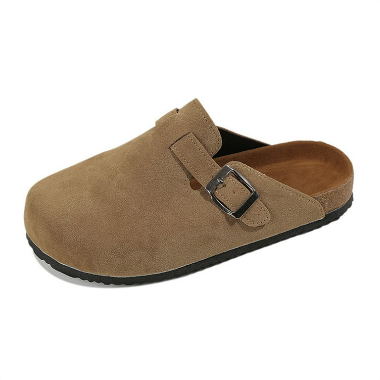 Unisex Cork Slippers,Soft Clogs Shoes for Women Men,Clogs-Mules House  Slipers with Arch Support and Adjustable Buckle 