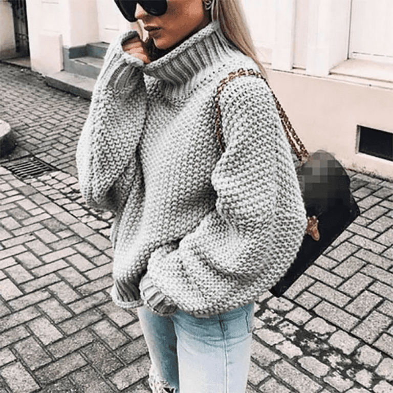 Large knit sweater cheap