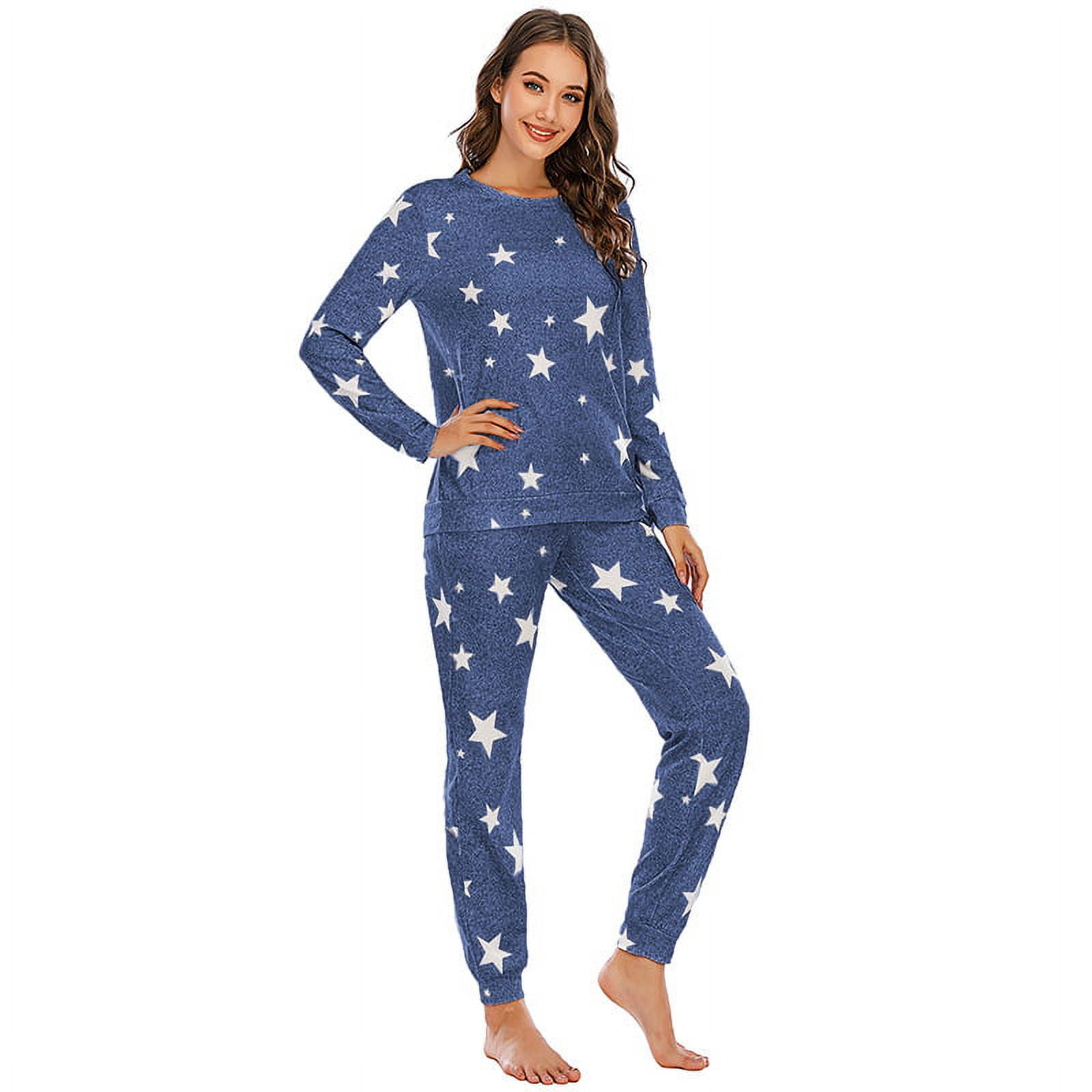 BESTSPR Women's Pajama Set Long Sleeve Sleepwear Ladies Soft Pjs Lounge