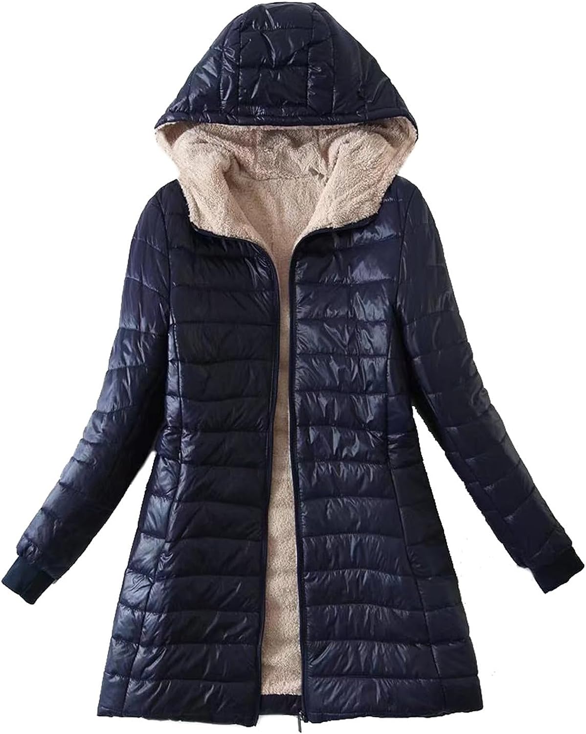 BESTSPR Womens Long Puffer Jacket Plus Size Down Coat Cotton Cover Coat