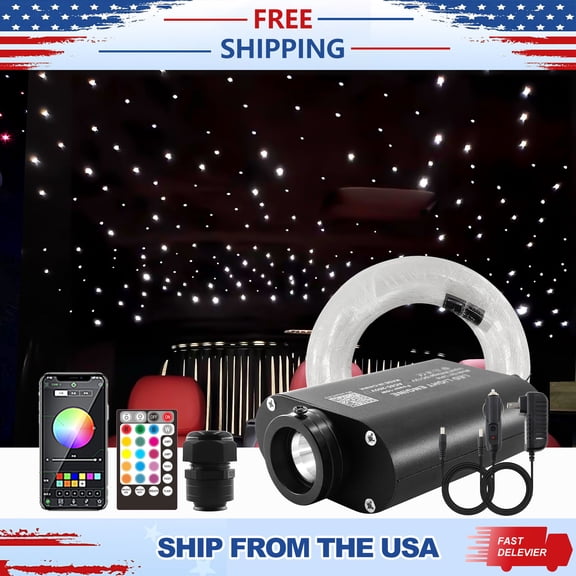 BESTUND 16W Sound Activated Starlight Headliner Kit 150pcs*0.03in*6.8ft Led Car Interior Lights Controlled by App/Remote