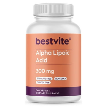 BESTVITE Alpha Lipoic Acid 300mg (120 Capsules) - No Stearates - Gluten Free - Non GMO