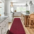 thumbnail image 1 of BESTVUE Area Runner Rug Outdoor Non Slips Carpet Runners Indoor Utility Rugs Mat for Kitchen Hallway Entryway Garage with Rubber Backing Striped Red 4ft x 10ft, 1 of 7